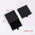 Close-up of black velvet-lined jewelry drawer box for stainless steel necklace - Gift Box / 8cm*8cm*1.7cm / Black