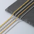 Vielseitige Halsketten aus Edelstahl in Gold- und Silberoptik für die Schmuckherstellung. - O-Kette / 2.4mm x 45cm / Stahlfarben