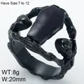 Gothic black titanium steel ring featuring skeletons carrying a coffin for men's jewelry - Size 7 / Matte Black