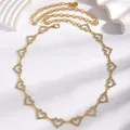 Elegant gold heart-shaped waist chain belt with rhinestones for women's dresses - Hollow Pave Rhinestone Heart Style (6125) / Gold