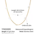 Detail view of freshwater pearl necklace with length and weight specifications - Uniformly Distributed Pearl Style (YYN026009)