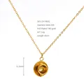 Collier en acier inoxydable plaqué or 18 carats avec pendentif tasse à thé élégant. - Pendentif Tasse à Café (ZN1993G) / Or