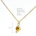 18K vergulde roestvrijstalen ketting met een gedetailleerde wereldbol hanger - Globe Hanger (ZN1997G) / Goud