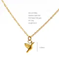 Elegante 18K goudvergulde roestvrijstalen ketting met vogelhanger en een ketting van 45 cm - Vogel Hanger (ZN1998G) / Goud