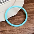 Minimalist light blue acrylic circular bangle bracelet for women in a fresh style - Light Blue Closed Ring (62#) / Blue