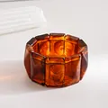 Close-up of vintage amber acrylic link bracelet with tortoiseshell marbled pattern - Dark Brown Tie-dye