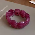 Vintage purple marble texture acrylic geometric bracelet for elegant women's jewelry collection - Purple Smudge