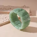 Vintage green marble pattern acrylic rectangular bangle with elegant geometric design - Green Marble