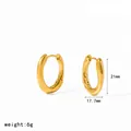 Elegant irregular 18k gold plated stainless steel hoop earrings with 21mm height - Fluid Organic Shape Ear Buckle (TE60786-G)