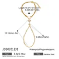Technical dimensions and weight of gold stainless steel rhinestone evil eye slave bracelet - Zirconia and Pearl Duo Style (JDB0201331)