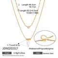 Detaillierte Spezifikationen der doppellagigen 18k vergoldeten Edelstahlmuschelkette - Muschel Zirkonia Stil (JDN0203317)
