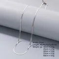 Elegant 2mm silver-tone stainless steel herringbone blade chain necklace with extender - 2mm / 40CM+5CM Extension Chain / Steel