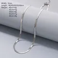 Silver 3mm stainless steel blade snake chain necklace for women with extension chain - Steel 3mm / Necklace 40cm + 5cm Tail Chain