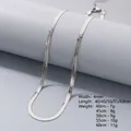 Elegant 4mm silver stainless steel blade chain necklace with adjustable extender for women - Steel 4mm / Necklace 40cm + 5cm Tail Chain