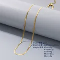 Elegant 2mm wide gold stainless steel blade chain necklace for women, minimalist flat snake design - Gold 2mm / Necklace 40cm + 5cm Tail Chain