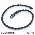 Minimalistische zwarte titanium stalen armband, 200 mm lengte, 3 mm breed unisex sieraad - 20cm / Zwart (3mm)