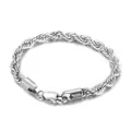 Minimalistische zilveren titanium stalen touw ketting armband met karabijnsluiting voor uniseks - Staalkleur 200mm*6mm (KB129861-Z)
