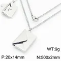Minimalistische silberne Briefumschlag-Halskette aus Titanstahl, Geschenk für Verliebte - Silber Umschlag (O-Kette) (KN299145-Z)