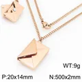 Elegante Halskette mit Briefumschlag-Anhänger aus Titanstahl in Roségold für Damen - Roségold Umschlag (O-Kette) (KN299143-Z)