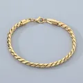 Elegant gold stainless steel twisted dragon bone chain bracelet minimalist design - Dragon Bone Chain (KB203741) / Gold (KB203741-ZCG)