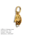 April madeliefje geboortesteen bloem hanger in 14K verguld roestvrij staal, 7mm groot - April Madeliefje / Goud