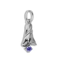 Pendentif fleur en acier inoxydable avec pierre de naissance de septembre pour bijoux - Septembre Aster / Argent