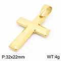 Pendentif croix en acier inoxydable plaqué or poli pour collier 32x22mm 4g - Style A Pendentif Seul (Sans Chaîne) / 32x22mm / Or