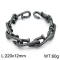 Vintage interlocking nail hook stainless steel chain bracelet for men and women - Bracelet (22cm) / Matte Black