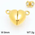 Chiusura magnetica a cuore oro 9mm per gioielli fai-da-te, acciaio inossidabile - Piccolo Stile a Cuore (KLJ11344-ZQF) / 9mm di Larghezza / Oro