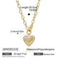 18K gold plated stainless steel heart pendant chain necklace dimensions - Chunky Chain Heart Pendant Necklace (JDN0301332)