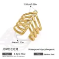 Gold stainless steel stackable ring with crystal detail parameters - Multi-Layer Stackable Rhinestone Ring (JDR0103331)