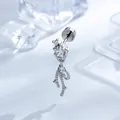 Silberner Stern Knorpel-Piercing-Ohrring mit glitzerndem Zirkon-Weizenähren-Anhänger - Stern Weizenähre Anhänger Stil (A1317-1) / 1 Stück / Weiß