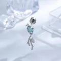 Eleganter silberner Stern- und Ähren-Knorpelstecker mit blauem Zirkon Edelstein - Stern Weizenähre Anhänger Stil (A1317-4) / 1 Stück / Hellseeblau