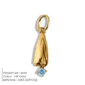 14K goud vergulde roestvrijstalen narcis hanger met blauwe steen - Maart Narcis / Goud