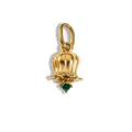 Pendentif fleur de muguet en or 14K avec pierre de naissance de mai en acier inoxydable - Muguet de Mai / Or