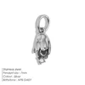 Élégant pendentif marguerite en acier inoxydable argenté pour collier pierre de naissance - Pâquerette d'Avril / Argent