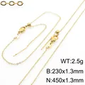 Adjustable golden titanium steel needle necklace chain for minimalist jewelry designs - Soldered Link Chain / Bracelet / Gold