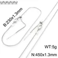 Adjustable silver titanium steel needle box chain necklace for DIY jewelry making crafts - Box Chain / Bracelet / Steel