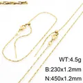 Minimalist adjustable golden needle chain necklace in durable titanium steel material. - Twisted Box Chain / Bracelet / Gold