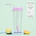 880ml light purple Tritan straw cup for bubble tea with retractable large bore straw - Lavender