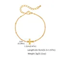 Vue détaillée d'un bracelet en acier inoxydable doré 18 carats avec pendentif croix. - Bracelet Chaîne Serpent Pendentif Croix (BR-2547G)