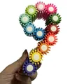 Creative colorful stackable highlighter pens arranged in a number nine shape on white background - Bulk Packaging / New Flower Item