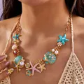 Colorful Starfish Shell Necklace Nc26y0184