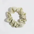 Premium champagne satin silk scrunchie with high elasticity for gentle daily hair styling - Scrunchie / Matcha Green