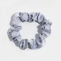 Silky satin solid light blue scrunchie elastic hair tie for gentle daily hair styling - Scrunchie / Grey Blue