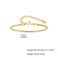 Bracciale a catena serpente in acciaio inossidabile dorato, 16+5cm di lunghezza. - Largo - Esteso / Oro