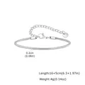Bracciale a catena serpente in acciaio inox argento con chiusura a moschettone regolabile - Largo - Esteso / Color Acciaio