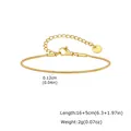 Bracciale minimalista in acciaio inossidabile dorato a catena di serpente per donne con misure - Sottile - Esteso / Oro