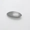 Pasador de pelo ovalado de metal plateado mate minimalista para coleta elegante - Ovalado Cepillado / Plateado