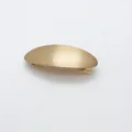 Pinza para el pelo minimalista de metal dorado mate para mujer, diseño semiovalado - Ovalado Cepillado / Dorado